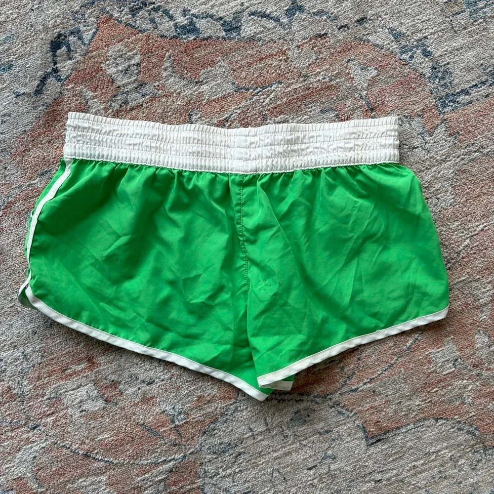 Ocean Pacific OP Green White Y2K Dolphin Athletic Shorts Women Medium M